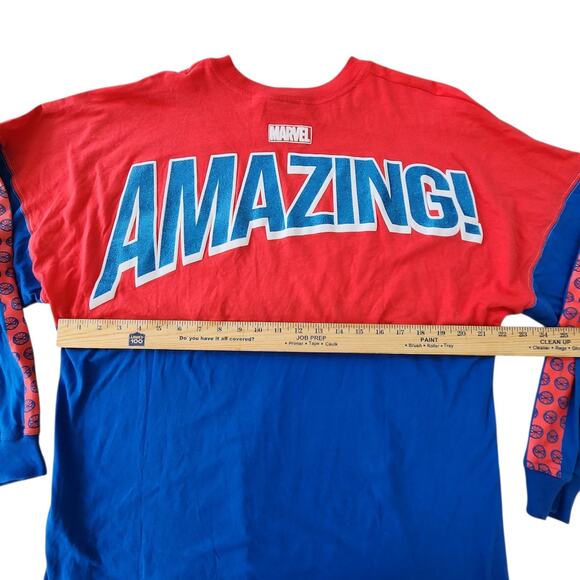 DISNEY MARVEL SPIDERMAN MENS SPIRIT JERSEY LONG SLEEVE SHIRT SUPER HERO SZ LG - Picture 7 of 8
